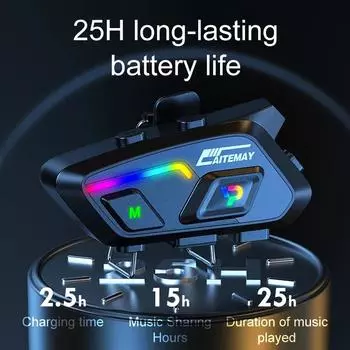 P20 Bluetooth 5.3 гарнитура для мотоциклетного шлема с функцией голосового управления музыкой беспроводные наушники водонепроницаемый комплект громкой связи