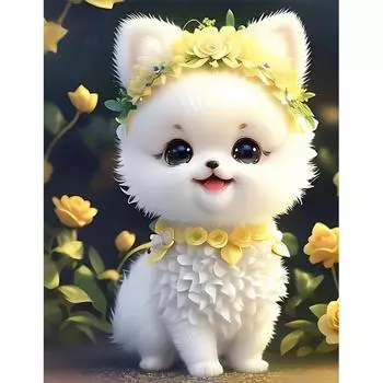 P27 # милая наклейка с померанским шпицем на автомобиль, виниловая наклейка, водонепроницаемые украшения, наклейки для автомобиля A-15cm-Longest Side