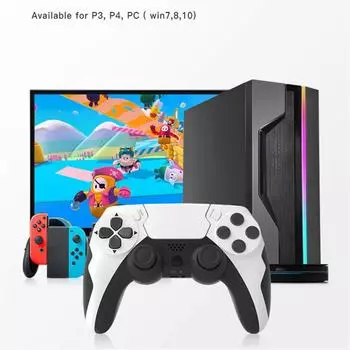 P48 беспроводной геймпад с шестиосевым гироскопом игровой контроллер для консоли PS4 PS3 Wins 7 8 10 двойной вибрации ПК джойстик вино красного