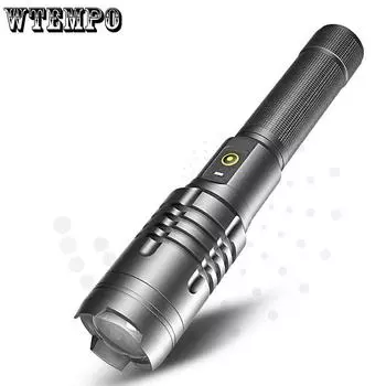 P50 Мощный фонарик из алюминиевого сплава USB аккумуляторный фонарик Zoom Мощный фонарик чёрный