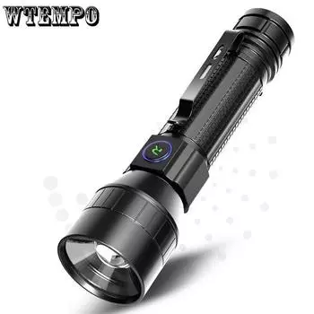 P70 Мощный фонарик, светодиодный телескопический зум, четырехступенчатый многофункциональный водонепроницаемый патрульный фонарик чёрный