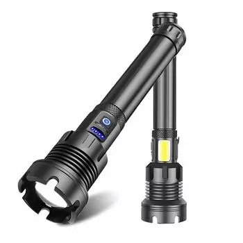 P90 COB light тактический USB перезаряжаемый охотничий фонарь с бликами P90+USB+2*18650battery чёрный