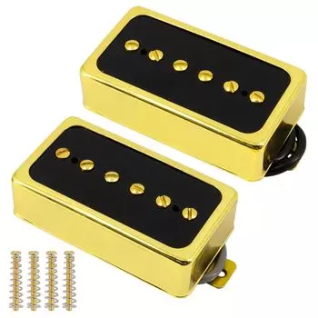 P90 звукосниматель Alnico V Single Coil бриджевый грифовый звукосниматель Les Paul P90 Style размер хамбакера электрогитара комплект, и (Черное золото)