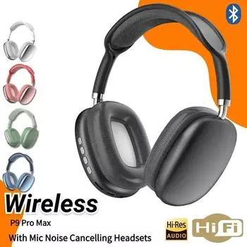 P9 Беспроводная Bluetooth-гарнитура для занятий спортом на открытом воздухе Стерео игровая гарнитура 5.3 с сенсорным дисплеем и зарядным отсеком поддерживает TF для iPhone