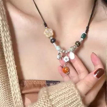 Пьяная мечта любовь керамическое ожерелье из бисера женская новая китайская ретро плетеная веревка цепочка на шею национальный стиль дзен ханьфу ключичная цепочка