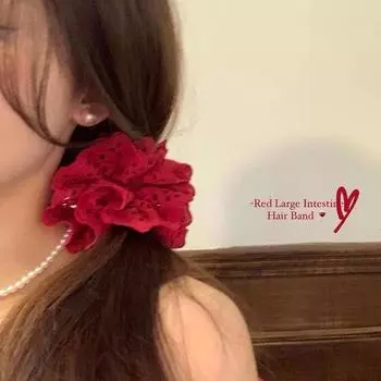 Пьяный ромовый новогодний красный кружевной ободок для волос в виде толстой кишки женская веревка для волос головной убор китайский новогодний аксессуар для волос головной убор High Sense