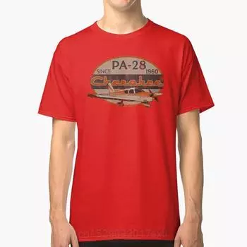 PA-28 Piper Cherokee Since 1960 Retro Design Women Unisex T shirt piper pa28 pa 28 cherokee retro avgeek aviation 4XL чёрный