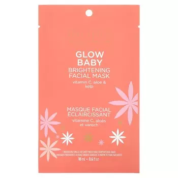 Pacifica, Glow Baby, осветляющая маска для лица, 1 лист, 0,6 жидких унций (18 мл)