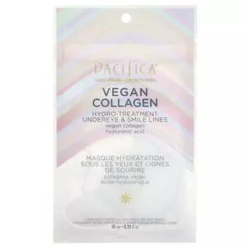 Pacifica, Vegan Collagen, гидротерапия для кожи под глазами и морщин от улыбки, 4 шт., 0,33 жидких унций (10 мл)