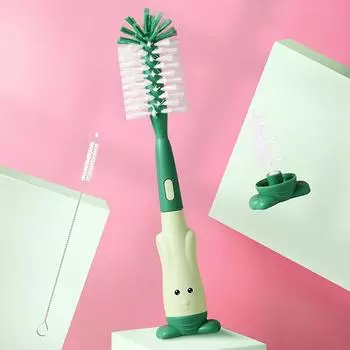 Pacifier Nipple Baby Bottle Brush Set Bottle Cleaning Brush Water Bottle Cleaner Cup Cleaning Tool green-Nylon