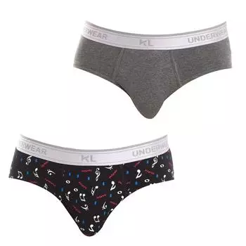 Pack-2 Базовые трусы из дышащей ткани KL2014 Мужские трусы Хлопковые трусы премиум-класса Мужские трусы Трусы для мужчин L чёрный