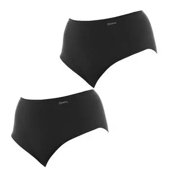 Pack-2 Женские трусики с завышенной талией и эластичной резинкой 1031893 M чёрный