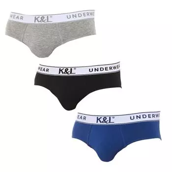 Pack-3 Слипоны из дышащей ткани и анатомической передней части KL3002 для мужчин S разноцветные