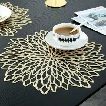 Pack 5 10 Placemats Silver Gold Chargers Mat Dining Table Set Wedding Party 5 pcs золотой