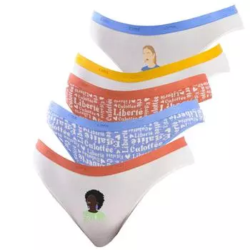 Pack-5 хлопковых эластичных комфортных трусиков D4C17, базовый и удобный дизайн для женщин 36/38 белый