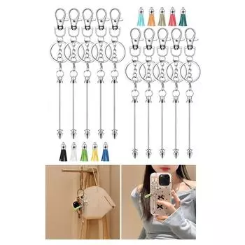 Упаковка из 10 разноцветных бусин для ключей ks Разноцветные стержни для ключей с бусинами ks для создания брелока-подвески