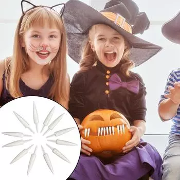 Упаковка из 10 шт., украшения в виде зубов тыквы на Хэллоуин, реквизит для розыгрышей, бытовые сезонные украшения, принадлежности для вечеринок