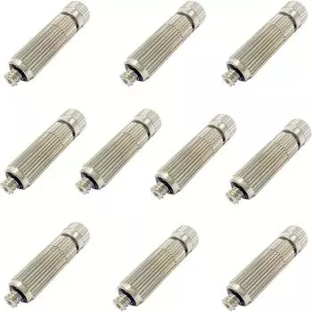 Pack Of 10 High Pressure Nickel Plated Brass Cooling Spray Nozzles With 0.4mm Ceramic Orifice For Outdoor Mist Systems
