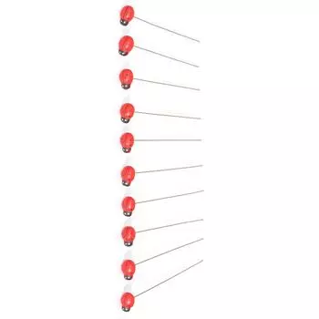 Pack Of 10 Red Wooden Ladybird Garden Stakes Ornament Hand Carved For Outdoor Yards And Patios Decoration