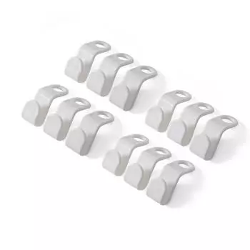 Pack of 12 Clothes Hanger Hooks Connector Household Cabinet Layered Organization Rails Holder Plastic Wardrobe Organizers