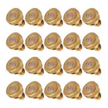 Pack of 20 Brass Misting Nozzles Heavy Duty 0.5mm Orifice With O Rings for Outdoor Cooling Systems Dust Control Gardens