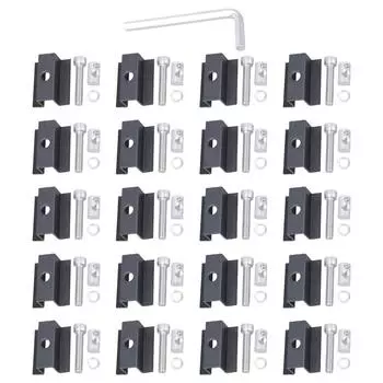 Pack of 20 Solars Panel Mounting Clamps Set Brackets With Screws Accessory for Balconies Power Stations Roof Camping C