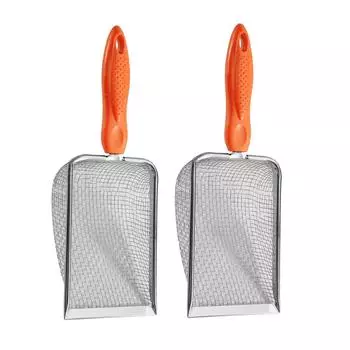 Pack of 2 Garden Soil Sieve Sand Soil Compost Sieve with Handle Garden Sieve Compost Sieve Soil Sieve Potting Shovel оранжевый