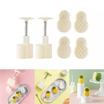 Упаковка из 2 формочек для художественной выпечки, удобная силиконовая форма для приготовления вкуснейшего ананасового лунного пряника, отлично подходит для подарка 25