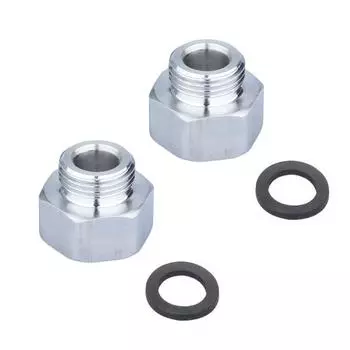 Pack of 2 Stainless Steel Water Pipes Adapters G1/2 Female to G3/8 Male Threaded Connectors With Washers for Faucet