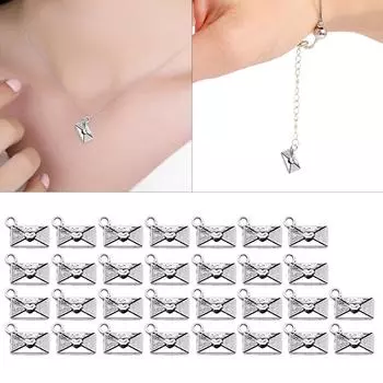 Набор из 30 подвесок «Любовное письмо» цвета античного серебра для изготовления украшений своими руками, персонализированные подвески для браслетов и ожерелий A