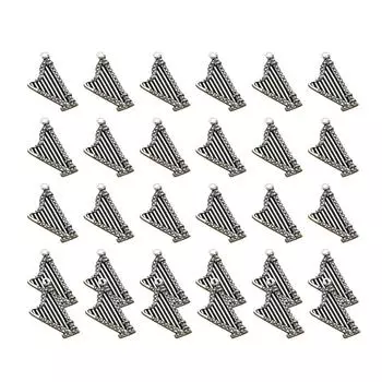 Pack of 30 Harp Pendants Necklace Pendant Antique Silver Musical Craft Accessories for Unique Jewelry and Craft Projects A