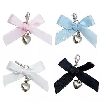 Pack of 4 Stylish Shoe Buckles Colorful Shoe Decorations Ribbon Shoes Pendant Footwear Pendant Heart Pendant for Shoe