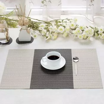 Упаковка из 4 шт. салфетки под приборы, прямоугольные салфетки под стол, теплоизоляционные коврики из ПВХ, салфетки под обеденный стол 45x30 см 45x30cm синий