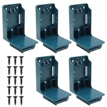 Pack of 5 Battery Base Brackets Fixing Efficient Organization Suitable for Power Tool Various Model with Screws Included синий