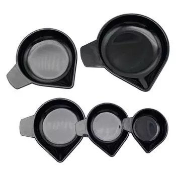 Pack Of 5 Plastic Weighing Bowls Trays For Liquids And Powders With Narrow Spout In Various Size For Kitchen And Lab Use