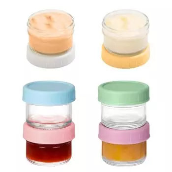 Pack of 6 Multi Purpose Glass Salad Dressing Containers Leakproof Reusable Sauce Cups for Lunch Box Picnic Travel