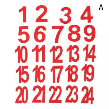 Package Merry Christmas Gift Felt Sticker Xmas Ornament Christmas Label Advent Calendar Number A