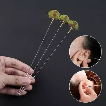 Pacock Feather Earpick Wax Remover Curette Adult Нержавеющая стальная ручка Инструменты для чистки ушей Ложка-очиститель Палочка Здоровье Чистка ушей