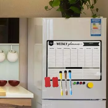 Pad Daily Message Fridge Sticker Magnetic Whiteboard Planner Whiteboard Weekly & Monthly Planner 30x40cm
