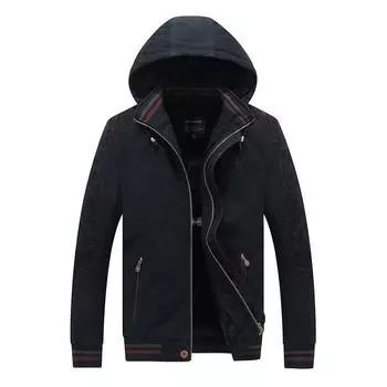 Padded Clothes Men s Casual Fashion Velvet Thickened Large Size Hooded Short Cotton Clothes M