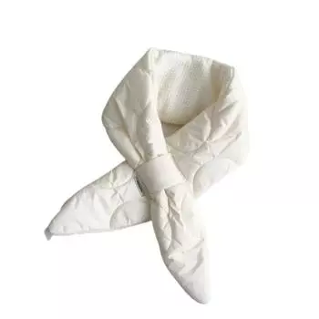 Padded Down Neck Scarf Korean Style Thermal Shawl New Design Cross Feather Scarf Gift белый