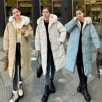 Padded-padded Women s 2025 Winter New Thickened Hooded Loose Over the Knee Long Down Padded Women s Padded M