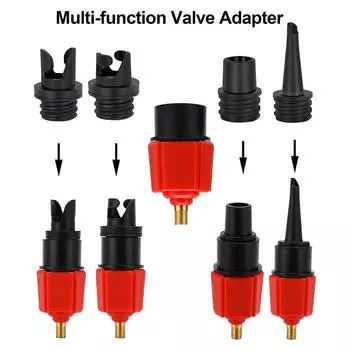 Paddle Board Valve Adapter Rubber Boat Kayak Surfboard Air Valve Pump Converter чёрный