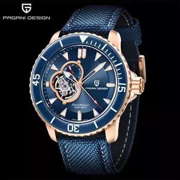 PAGANI design Мужские автоматические механические часы NH39A Синие часы Мужские водонепроницаемые деловые часы 100M