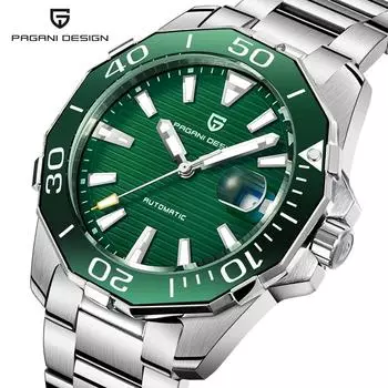 PAGANI DESIGN Relojes Hombre Автоматические механические мужские часы Модные повседневные часы из натуральной кожи Tourbillon Moon Phase Leather Relojes Hombre