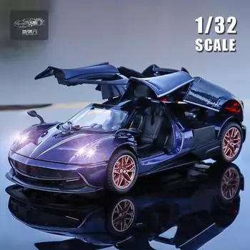 Pagani Huayra Dinastia Supercar Simulation Diecast & Toy Vehicles Sounds & Light Pull Back Car 1:Модель коллекции 32 сплава
