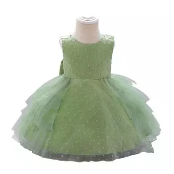 Pageant Infantil платье на первый день рождения для девочки, одежда для крещения, платья принцессы с цветочным принтом, свадебные платья для малышей, новогодние рождественские платья 70 зелёный