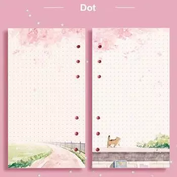 Pages Notebook Binder Grid Pages Sakura And Cat Binder 80 Sheets Loose Leaf Notebook Inner Pages A6 A6