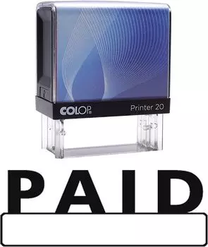 Paid Self Inking Rubber Stamp Red Ink Office Use Stamp Colop Stamper 14 mm x 38 mm OR 9/16 X 1 1/2 Inches красный