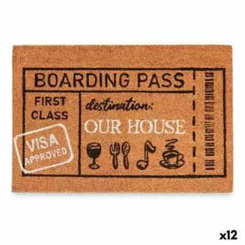 Paillasson Boarding Pass Naturel 60 X 1 X 40 Cm (12 Units) TU